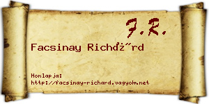 Facsinay Richárd névjegykártya